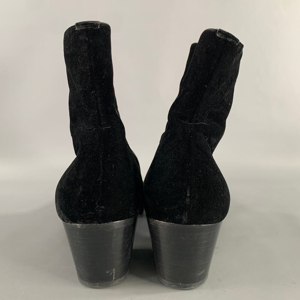 SAINT LAURENT Size 8 Black Velvet Chelsea Boots - Picture 3 of 9